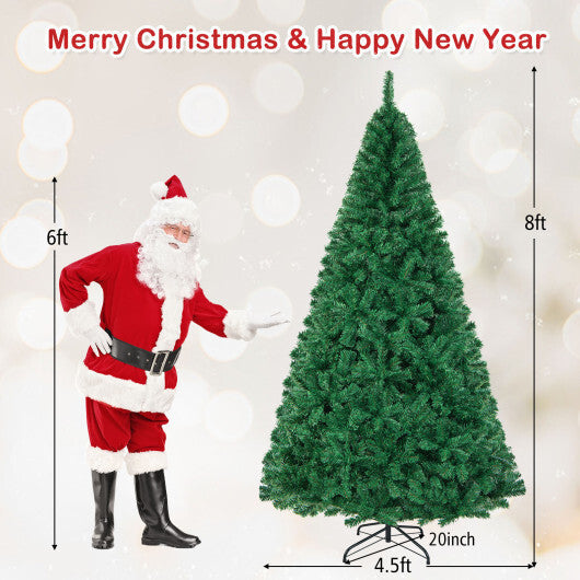 Costway 8Ft Artificial PVC Christmas Tree Stand Indoor Outdoor Green W2B