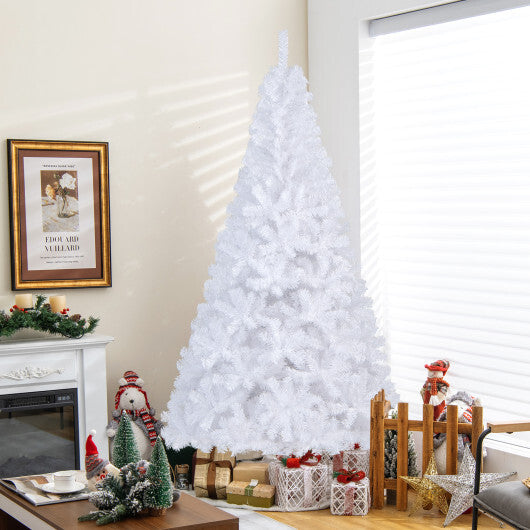 Costway 7Ft Artificial PVC Christmas Tree Stand Indoor Outdoor White W2B