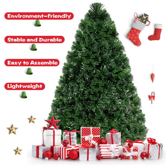 Costway 3Ft Pre-Lit Fiber Optic PVC Christmas Tree Tabletop Plastic W2B