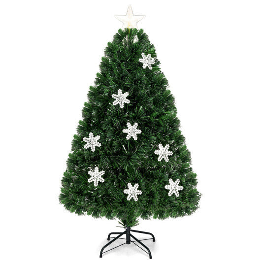Costway 4FT Pre-Lit Fiber Optic Christmas Tree Multicolor Lights W2B