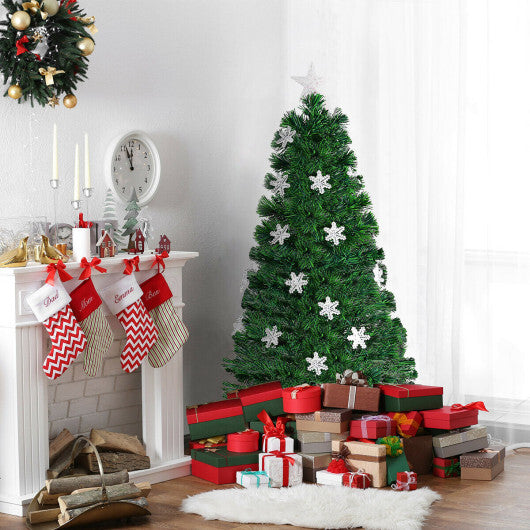 Costway 4FT Pre-Lit Fiber Optic Christmas Tree Multicolor Lights W2B
