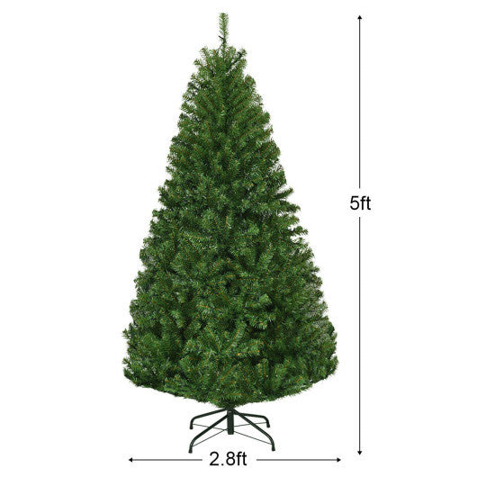 Costway 5Ft Pre-Lit Artificial Christmas Tree Hinged 150 LED Lights W2B