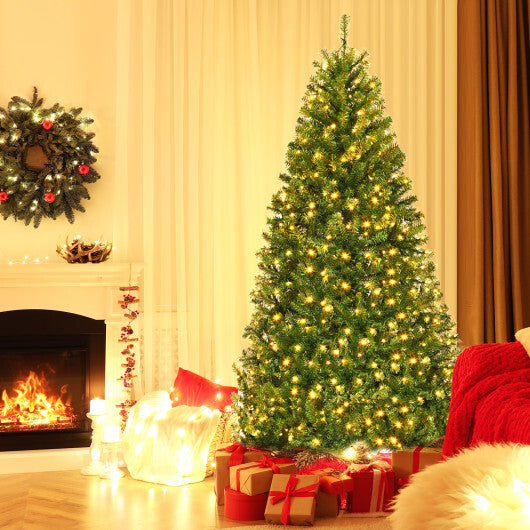 Costway 6Ft Pre-Lit Artificial Christmas Tree Hinged 350 LED Lights W2B