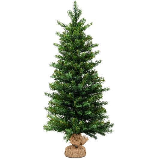 Costway 3Ft Pre-Lit Spruce Tabletop Christmas Tree Lights Timer W2B
