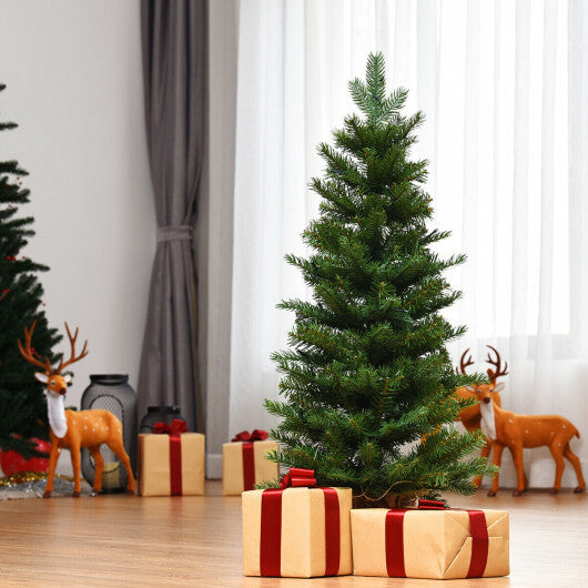 Costway 3Ft Pre-Lit Spruce Tabletop Christmas Tree Lights Timer W2B