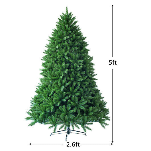Costway 5 Feet Artificial Fir Christmas Tree with 600 Branch Tips W2B