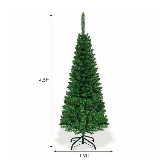 Costway Artificial National Foot Kingswood Fir Pencil Christmas Tree-4.5ft W2B