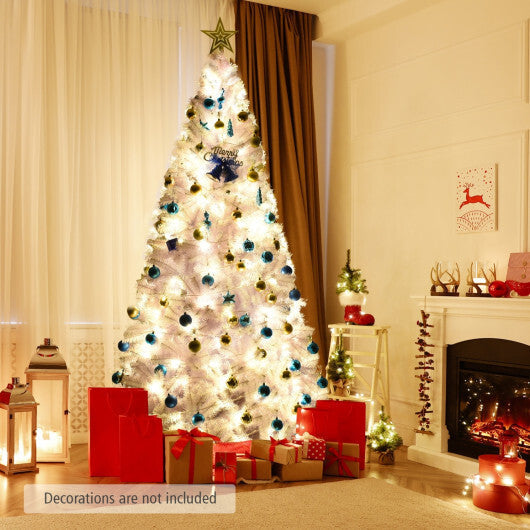 Costway 6' Hinged Artificial Christmas Tree with Metal Stand-6 ft W2B