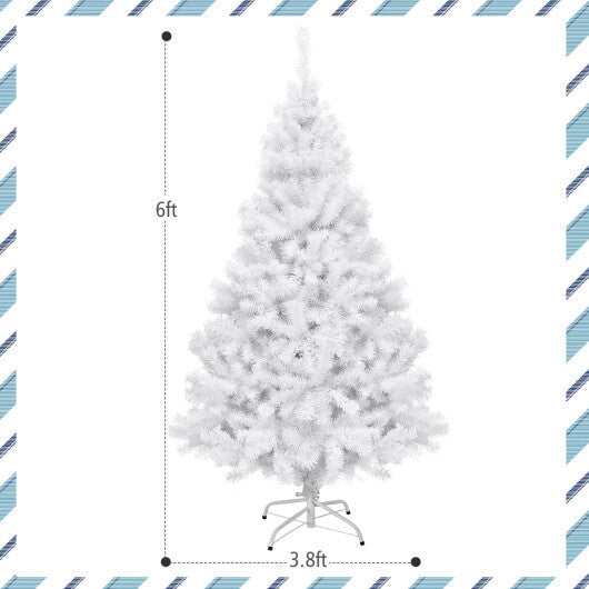 Costway 6' Hinged Artificial Christmas Tree with Metal Stand-6 ft W2B