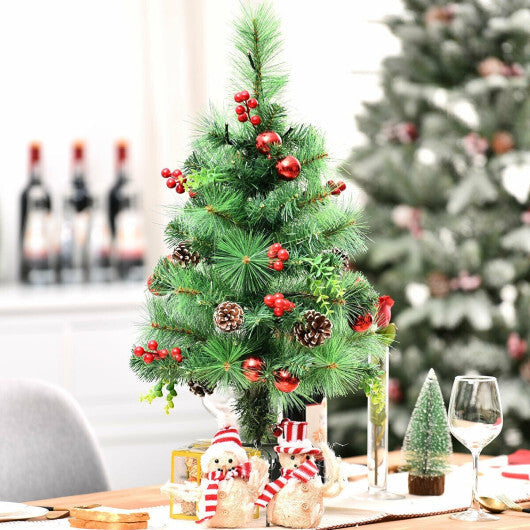 Costway Set of 2 29 Inch Battery Powered Pre-lit Pathway Holiday Christmas Trees W2B