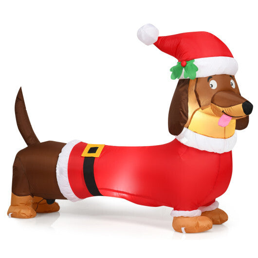 Costway 5 Feet Inflatable Christmas Dog with LED Lights W2B