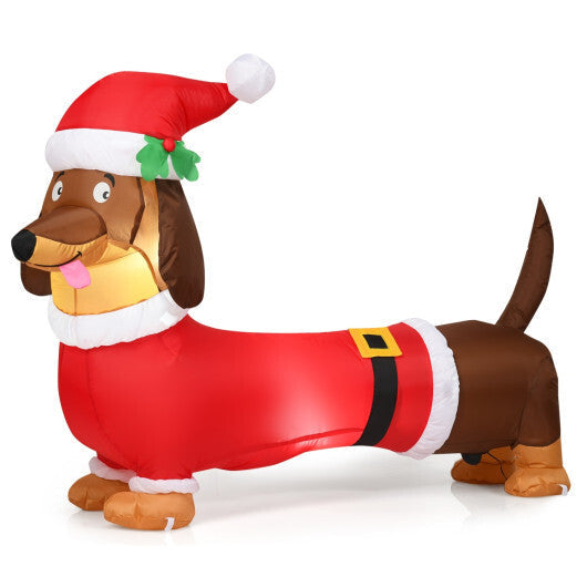 Costway 5 Feet Inflatable Christmas Dog with LED Lights W2B