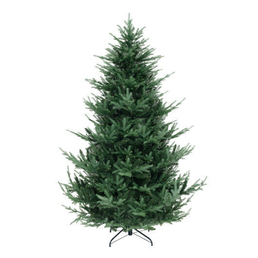 Costway 7 FT Pre-Lit Artificial Hinged Xmas Tree with 778/1480 PVC and PE Branch Tips-L W2B