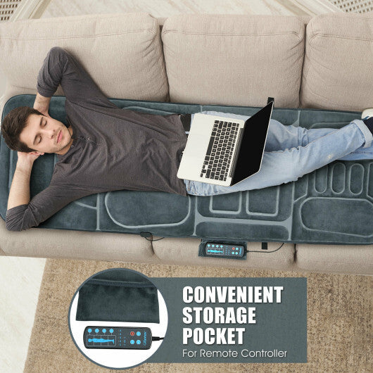 Costway Foldable Massage Mat Full Body Massager with Heat & 10 Vibration Motors W2B