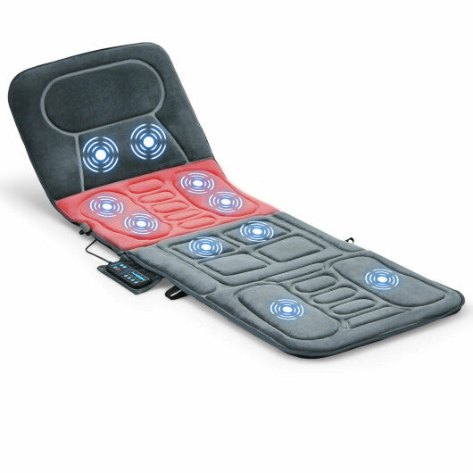 Costway Foldable Massage Mat Full Body Massager with Heat & 10 Vibration Motors W2B