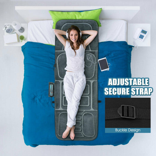 Costway Foldable Massage Mat Full Body Massager with Heat & 10 Vibration Motors W2B