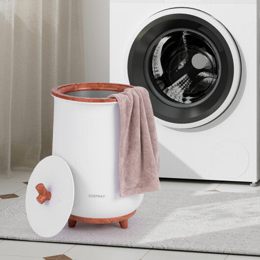 Costway 23L Large Luxury Bucket-Style Towel Warmer with Fragrant Disc Holder-Coffee W2B