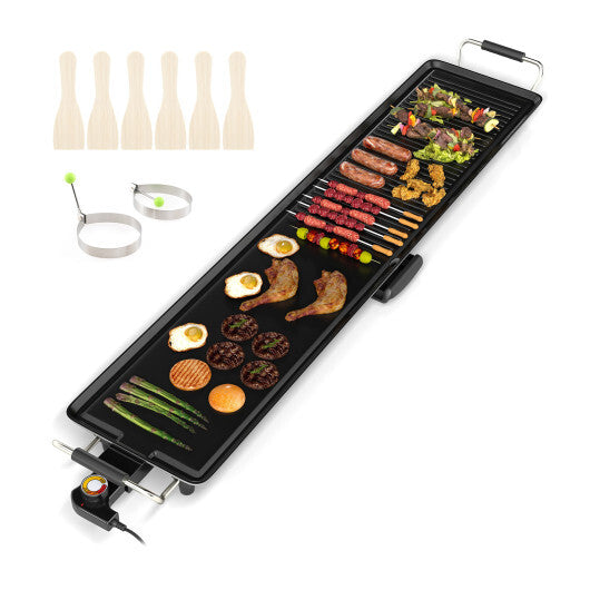 Costway 39.5 Inch Extra Large Electric Griddle with 2 Cooking Surface and Adjustable Temperatures