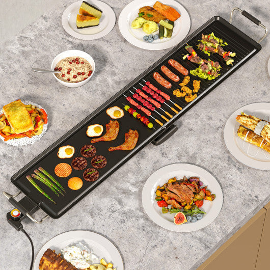 Costway 39.5 Inch Extra Large Electric Griddle with 2 Cooking Surface and Adjustable Temperatures W2B