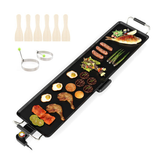 Costway 35 Inch Large Electric Griddle Nonstick BBQ Grill with Adjustable Temperature