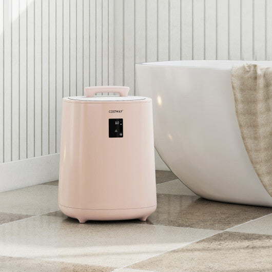 Costway 18L Large Towel Warmer with LED Display and Auto Shut off Pink