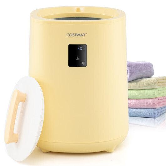 Costway 18L Large Towel Warmer with LED Display and Auto Shut off Yellow