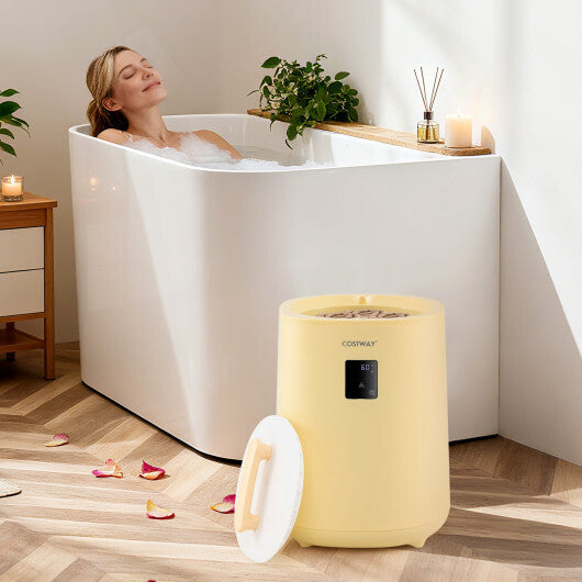 Costway 18L Large Towel Warmer with LED Display and Auto Shut off Yellow