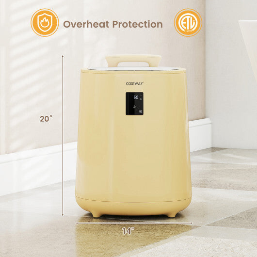 Costway 18L Large Towel Warmer with LED Display and Auto Shut off Yellow