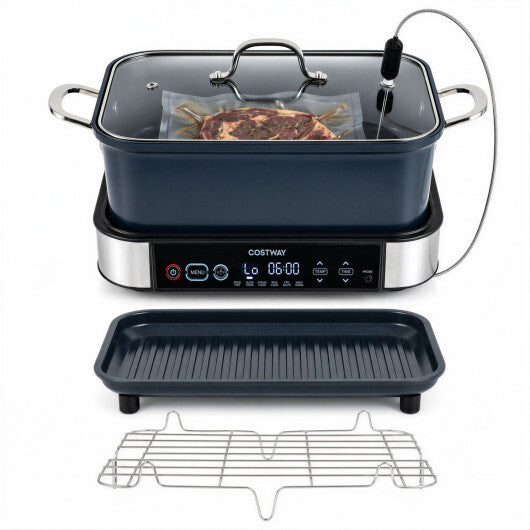 Costway 6-in-1 Programmable Slow Cooker with Keep Warm Functions and Adjustable Timer  Control W2B