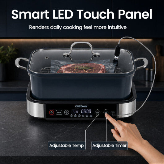 Costway 6-in-1 Programmable Slow Cooker with Keep Warm Functions and Adjustable Timer  Control W2B