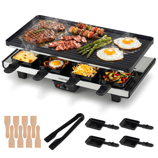 Costway 2-in-1 Table Grill and Griddle with Reversible Nonstick Plate for 8 W2B