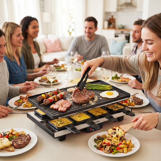 Costway 2-in-1 Table Grill and Griddle with Reversible Nonstick Plate for 8 W2B