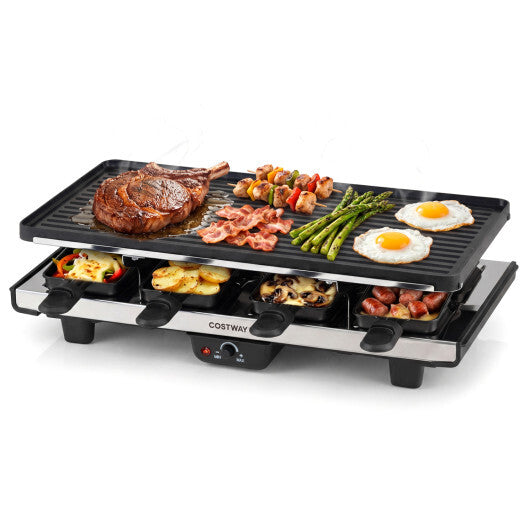 Costway 2-in-1 Table Grill and Griddle with Reversible Nonstick Plate for 8 W2B