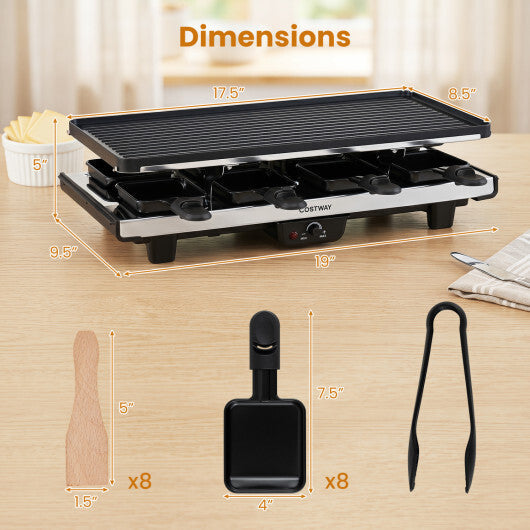 Costway 2-in-1 Table Grill and Griddle with Reversible Nonstick Plate for 8 W2B