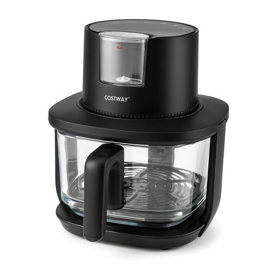 Costway 4.7 QT Glass Air Fryer with Steam Frying Mode-Black W2B