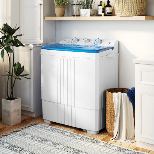 Costway Portable Washing Machine with Built-in Drain Pump Blue W2B