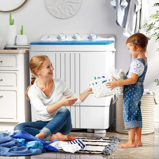 Costway Portable Washing Machine with Built-in Drain Pump Blue W2B