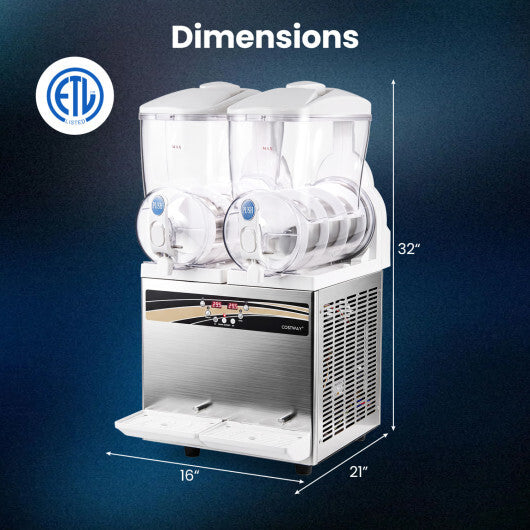Costway 8 Gal Commercial Slushie Machine with LED Lights-Silver W2B