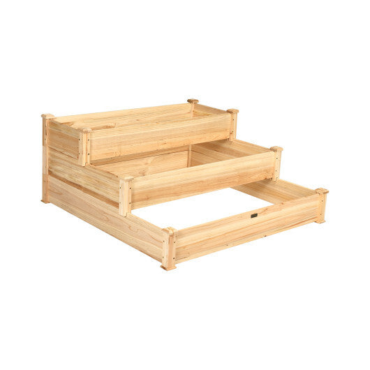 Costway 3 Tier Elevated Wooden Vegetable Garden Bed