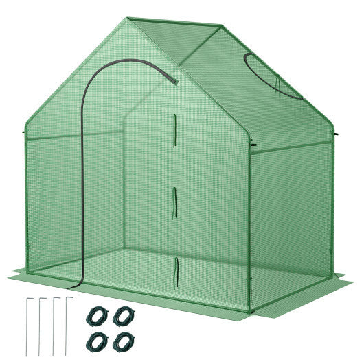 Costway Portable Outdoor Warm House with PE Cover and Roll-up Zippered Door