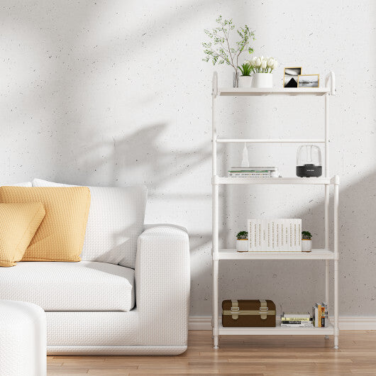 Costway 4-Tier Baker's Rack Microwave Oven Rack Shelves Kitchen Storage Organizer Iron White W2B