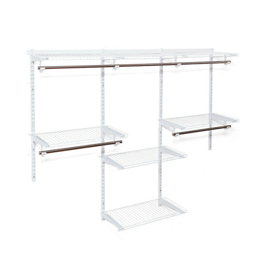 Costway Adjustable Wall Mounted Closet Rack System with Shelf W2B