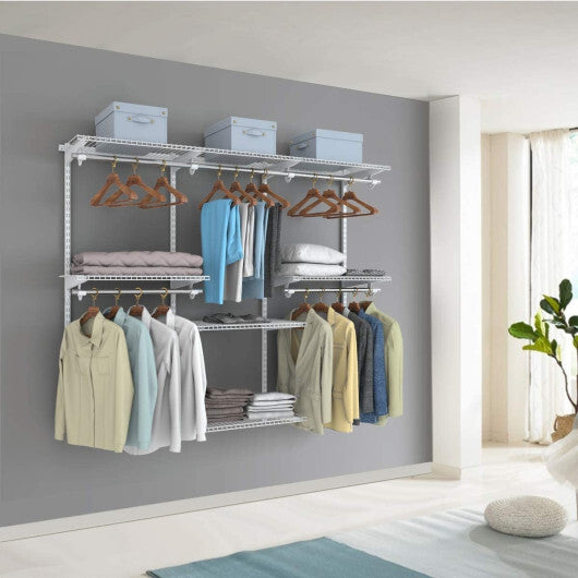 Costway Adjustable Wall Mounted Closet Rack System with Shelf W2B