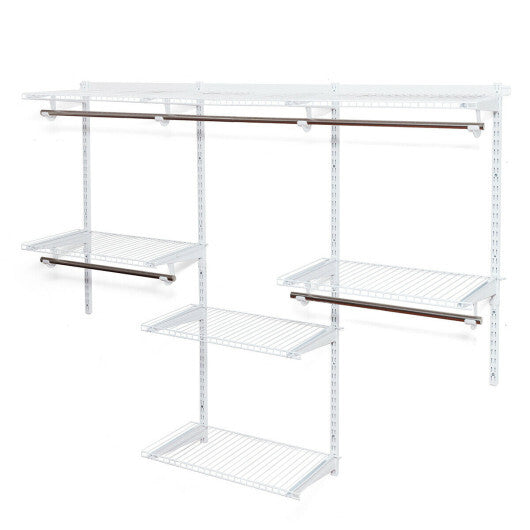 Costway Adjustable Wall Mounted Closet Rack System with Shelf W2B