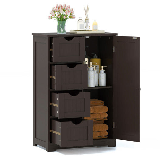 Cosrtway Standing Indoor Wooden Cabinet with 4 Drawers-Brown W2B