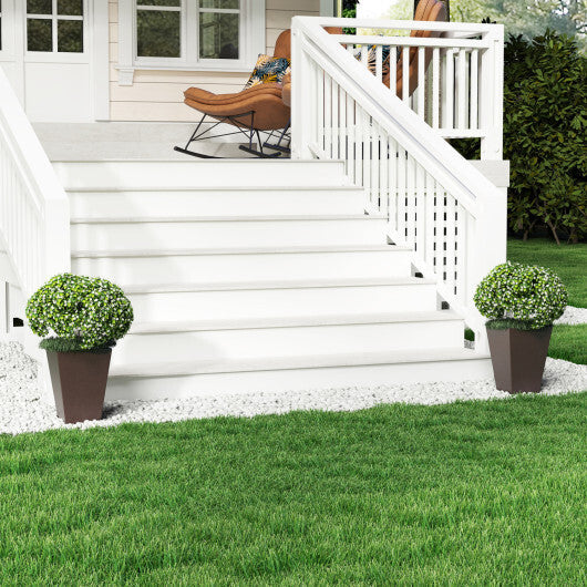 Costway Set of 2 Square Taper Planter with Removable Inner Bucket and Optional Drainage Hole-S W2B