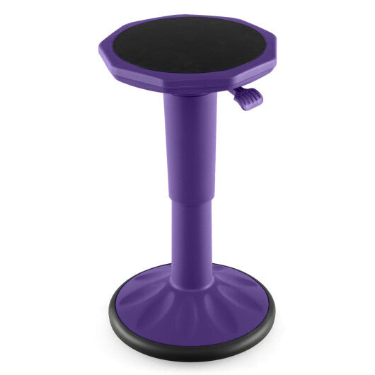 Costway Adjustable-Height Wobble Chair Active Learning Stool for Office Stand Up Desk Purple