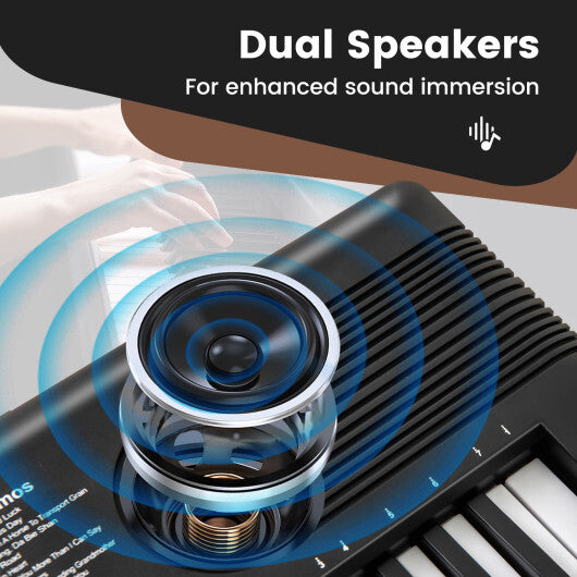 Costway 61 Key Electric Portable Digital Keyboard Piano for Beginner Black