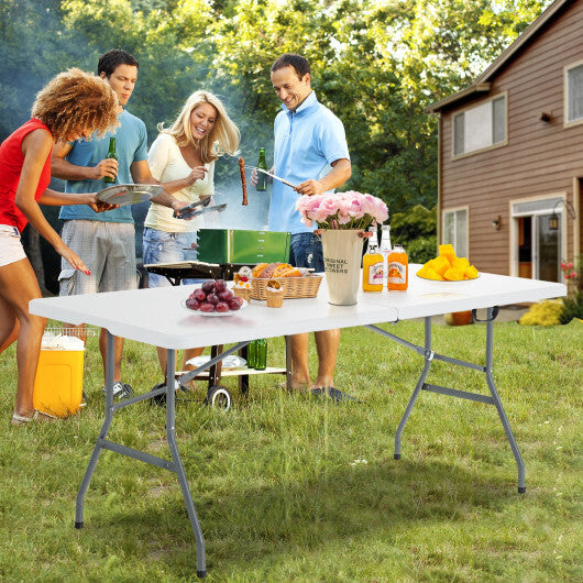 Costway 6' Folding Table Portable Plastic Indoor Outdoor Picnic Party Dining Camp Tables