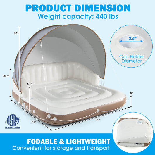 Costway Inflatable Pool Float Lounge Swimming Raft